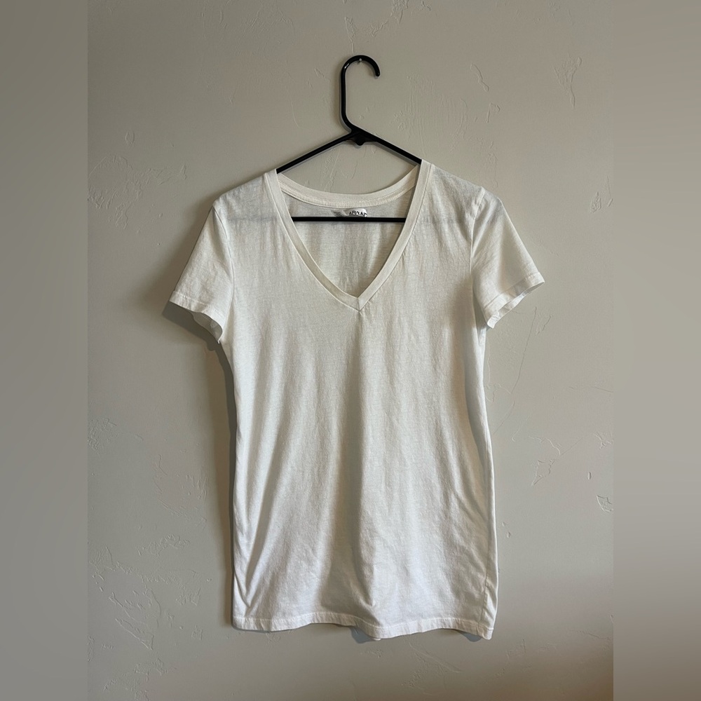 Classic White V-Neck Women's Top